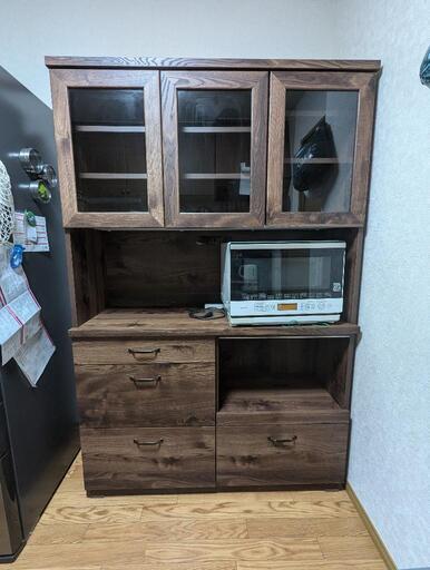 【ほぼ未使用】LOWYA　食器棚　キッチン収納【早期引取希望】