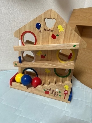 【美品】familiar ファミリア　スロープトイ　木のおもちゃ　コロコロ