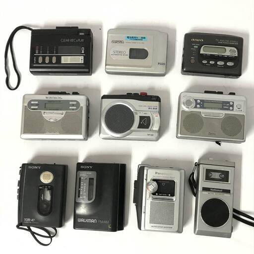 ポータブルカセットレコーダー ラジオ まとめて10点 ラジカセ ポケット カセットレコーダー コンパクト AIWA/NATIONAL/SONY 他