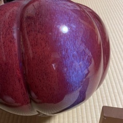 人間国宝中島宏の兄 【中島均】 辰砂釉 南瓜 大花瓶 高30㎝ 幅34㎝／ 美品