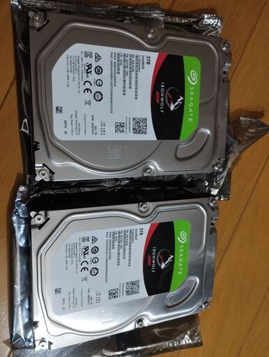 HDD 3TB 2台セット Seagate IRONWOLF 3TB ST3000VN007 NAS用 動作品