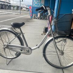 【大人用】整備済 丸石 CHERISH 26型内装3段ギア 中古自転車 婦人車 銀色 <自転車のオオムラ 静岡店>