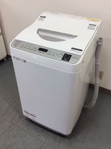 YJT9683【SHARP/シャープ 5.5㎏洗濯機】美品 2020年製 ES-TX5E-S 家電 洗濯 乾燥機能付 穴なし槽