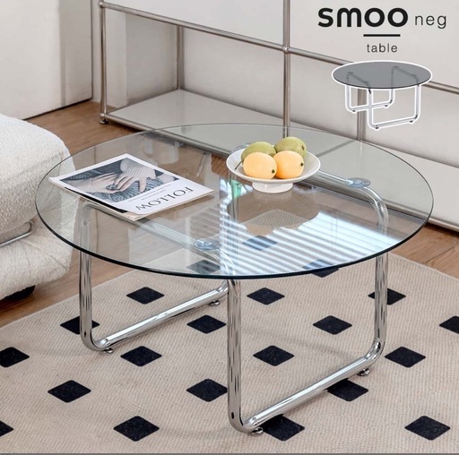 ガラス ローテーブル クリア SMOO