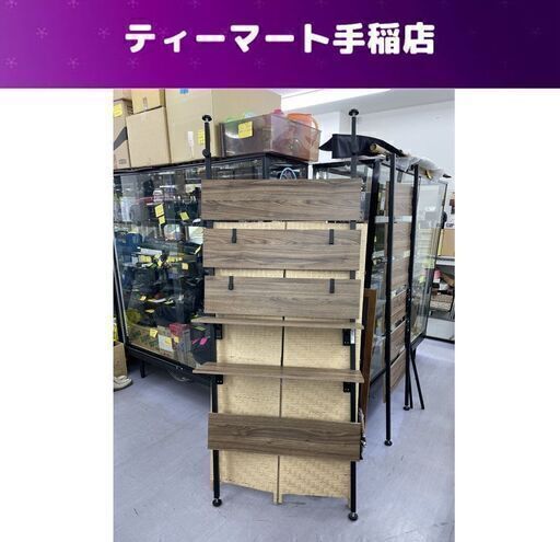 ニトリ つっぱりラック カエサル 幅80ｃｍ ミドルブラウン 壁掛 壁面収納 突っ張りラック ウォールラック 札幌市手稲区