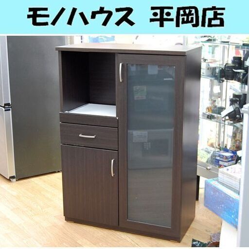 ニトリ ミドルレンジボード 幅80×奥行40×高さ115cm ブラウン系 食器棚 キッチンボード 札幌市 清田区 平岡