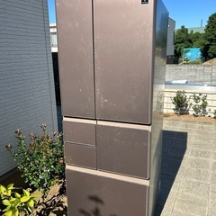 【格安】SHARP シャープ　ファミリー冷蔵庫　ガラストップ