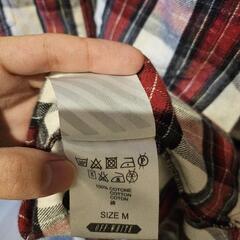 off white オフホワイト バックプリント コットン チェックシャツM