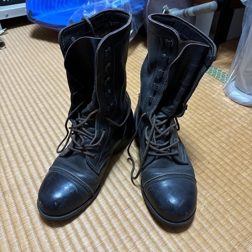 フジ製靴 陸上自衛隊 旧型 1984年 半長靴  メンズ ブーツ防水 本革 茶 約25.5cm