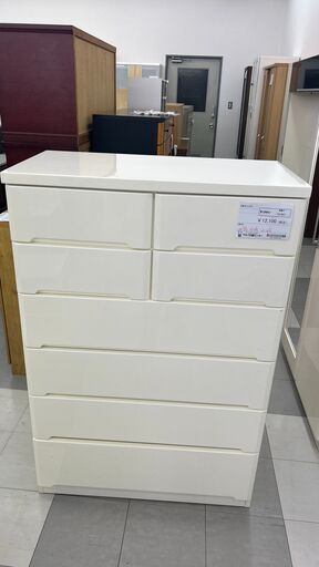 ★ジモティ割あり★  チェスト 白 H128×D46×W86 クリーニング済み TC1847