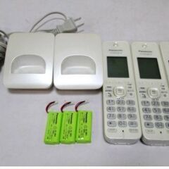 Panasonic　デジタル　コードレス電話機　VE-GD72DW-W　動作良好　親機　子機　3台　セット　RU・RU・RU　電話機　パナソニック
