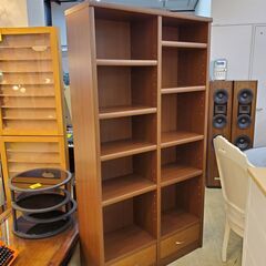 Glacso グラッソ 本棚 オープンラック 引出し2個付き ブラウン 棚板