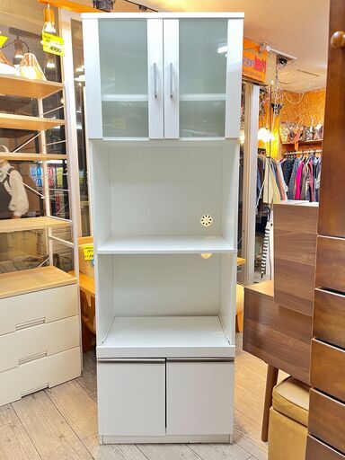 リサイクルサービス八光】幅160.5㎝ エナメルホワイト 2口コンセント