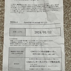 ホームルーターSpeed Wi-Fi HOME 5G L13  
