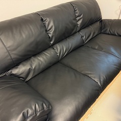 ニトリ 3人用ソファー (Nシールド ビット3KD BK）