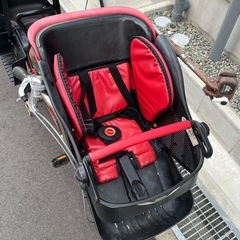 ママチャリ 前後チャイルドシート付 傘専用サスベェ付
