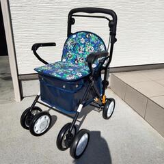 美品 マキテック シルバーカー 花柄 UX-93FN U字ハンドル 軽量 自立式 美