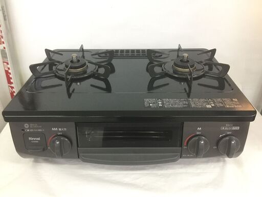 中古　美品　リンナイ　ガステーブル　ガスコンロ　LPガス用　ガスホース付　水無片面グリル　グリル未使用　W560　愛知　一宮市　江南市　稲沢　名古屋　岐阜　各務ヶ原　岐南町　羽島　三重　グッドプライス一宮