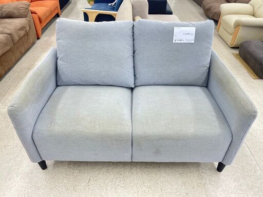 ★ジモティ割あり★  2人掛けソファ グレー H70×D75×W145 クリーニング済み TK8649 ☆ジモティ割あり☆ IKEA ソファー2人用 グレー W144×D73×H72