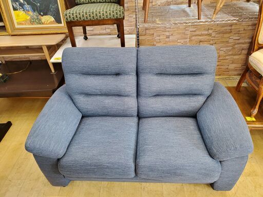ニトリ 2人掛けソファ Nポケット A12 ブルー ニトリ ファブリック 2人掛けソファー 布製 ブルー 青系 NポケットA12