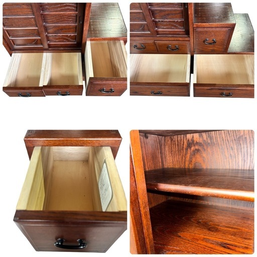 階段箪笥 4段 幅86cm 昭和レトロ 階段タンス ビンテージ 天然木 和風