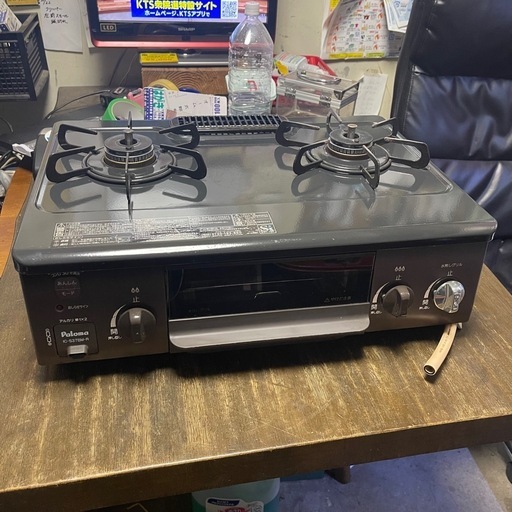 Paloma 都市ガス　二口ガスコンロ　右強火　2020年製　安心モード搭載　IC-S37BM-1R １ヶ月保証付き　【リサイクルショップ道楽屋】