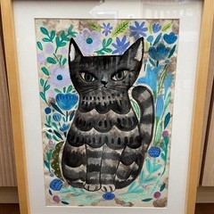 fumikotenさんの絵画（黒猫）です fumikotenさんの絵画（黒猫）です