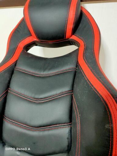 ゲーミングチェア 赤と黒  合成皮革