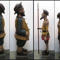 【￥30000】ドンキホーテ/サンチョパンサ 木製 収納 ボックス 木彫 人形 置物 オブジェ インテリア コレクショ