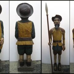 【￥30000】ドンキホーテ/サンチョパンサ 木製 収納 ボックス 木彫 人形 置物 オブジェ インテリア コレクショ