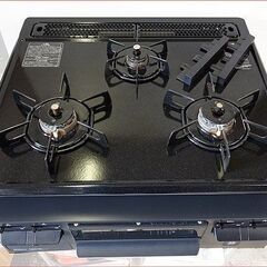 【￥15000-】ハーマン ビルトインコンロ 都市ガス EG32T1V 3口 水無片面焼き グリル 2019年製