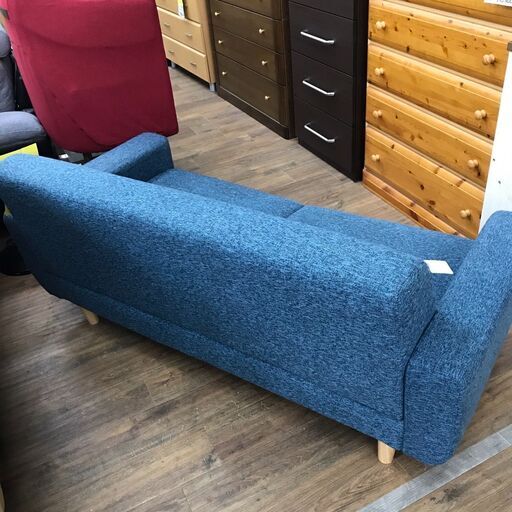 【ジャングルジャングル広陵店】ソファー　2人用　ブルー 二人掛けソファ ブルー【ジャングルジャングルイズミヤ広陵店】