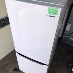 NO 570 🌈福岡市内配送設置無料✨🌈  2020年式 ハイセンス 冷蔵庫 幅48cm 150L パールホワイト HR-D15C 2ドア 右開き 自動霜取り コンパクト