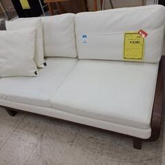 J7906 シギヤマ家具 二人がけソファ 合皮 ホワイト クリーニング済 