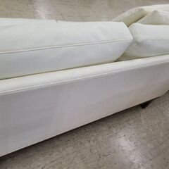 J7906 シギヤマ家具 二人がけソファ 合皮 ホワイト クリーニング済 