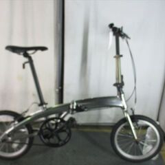 D828　★　17800円★　折りたたみ中古自転車【16インチ　シルバー　アルミフレーム 】 