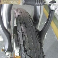 D828　★　17800円★　折りたたみ中古自転車【16インチ　シルバー　アルミフレーム 】 