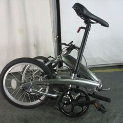 D828　★　17800円★　折りたたみ中古自転車【16インチ　シルバー　アルミフレーム 】 
