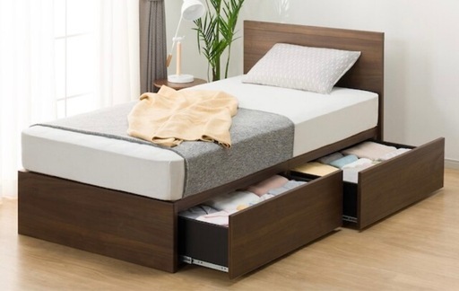 ニトリ収納付きセミダブルベッドフレーム※マットレス無し ニトリ