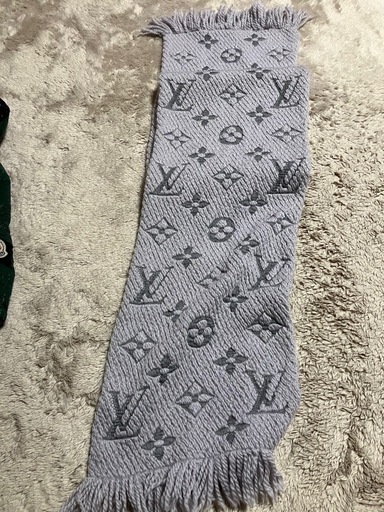 LOUIS VUITTON ルイヴィトン グレーマフラー ロゴマフラー LOUIS