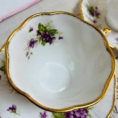 エインズレイ バイオレット カップ&ソーサー 2客セット