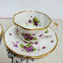 エインズレイ バイオレット カップ&ソーサー 2客セット