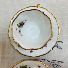 エインズレイ バイオレット カップ&ソーサー 2客セット