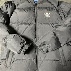 adidas アディダス 旧ロゴ ダウン Lサイズ ブラック