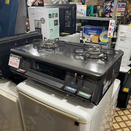 Paolma LPガス用　二口ガスコンロ　左強火　2018年製　PA-S42B-L １ヶ月保証付き　【リサイクルショップ道楽屋】