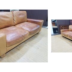 j36　ACME furniture アクメファニチャー　フレスノ　ラブソファ　オイルレザー(牛革)、ラバーウッド