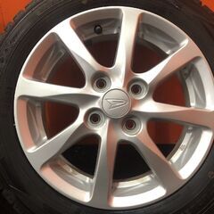 【DUNLOP WM02 155/65R14】スタッドレス【ダイハツ 純正ホイール 14インチ 4.5J4HPCD100+45】バリ溝 タント ムーブ等　(KTM174)