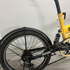 ハマーHUMMER 20インチ折りたたみ自転車 前後サスペンション付き高級感抜群