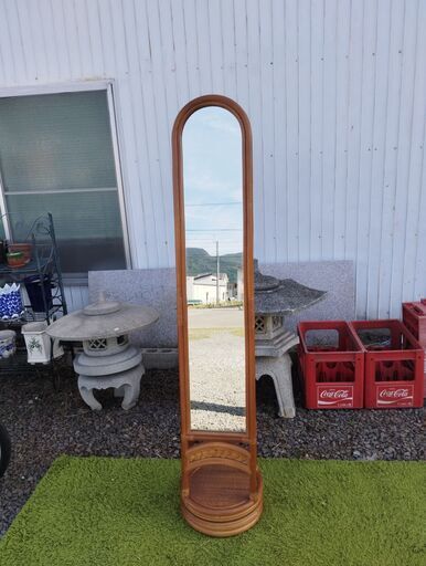 ラタン　籐　鏡付き　ミラー　スリッパラック　昭和レトロ　アジアンテイスト ラタン 籐 鏡付き ミラー スリッパラック 昭和レトロ アジアンテイスト