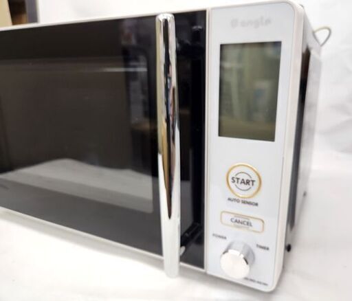 エディオン eangle 電子レンジ ANG-MO-A5 フラット庫内 2021年製 黒×白